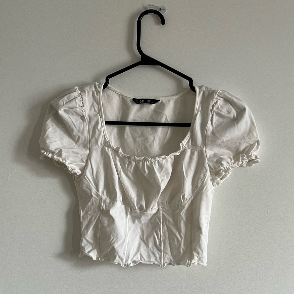 🔥White Puff Sleeve Top